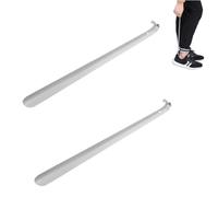 Kukyller Calzascarpe con manico lungo per anziani, 2 pezzi Calzascarpe lunghi in metallo Calzascarpe per stivali in acciaio inossidabile Cucchiaio per scarpe per anziani