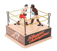 Kukyller Decorazione per Boxe in lamiera stagnata, Boxer Che combattono sul Ring Ornamenti Giocattolo per Boxe Vintage Meccanismo a orologeria Display in Ferro