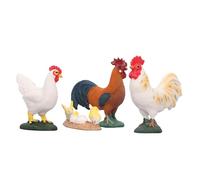 Kukyller Farm Chicken Figurines Set Chicken Sculpture Set Rooster Hen Decoration Chicken Toys Chicken Statue Chicken Toys For Kids