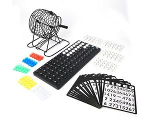 Kukyller Gioco di Bingo Deluxe, Gioco di Bingo Alto Professionale con Rullo da Bingo a Filo, Palline da Pong Numerate, Bacheca di Chiamata Principale, Carte da Bingo Stampate e Chip