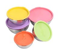 Kukyller Mixing Bowls, Stainless Steel Nesting Mixing Bowls Set of 5 Food Container for Baking Cooking Prepping Serving