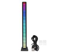 Kukyller RGB Light Bar Sound Activated LED Lights Voice Control Ambient Light Car Ambient Lighting Lights That Sync With Music Audio Visualizer (Black)