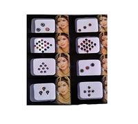 KULIA 6 confezioni di adesivi Bollywood assortiti diversi multicolore a pois rotondi adesivi per la fronte Tikka da donna con gioielli di moda adesivi per tatuaggi Tikka etnici indiani con cristalli