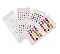 KULIA 6 confezioni di Bindi multicolori a pois rotondi gioielli per il viso da sposa adesivi per la fronte Bollywood Tikka Bindi indiani di diverse dimensioni regali per donne