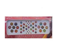 KULIA® Adesivi per tatuaggi Bindi con pietra a pois rotondi Indian Bindi Mix Size Set di adesivi Bollywood Party Bridal Accessories Articolo di bellezza Round Bindi Confezione da 12 adesivi tatuaggi