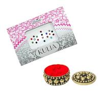 KULIA® Bindi con pietre multiple Tatuaggi Adesivi Tikka per la fronte 6 pacchetti Bindi rotondi Accessori da sposa Adesivi Bindi Tatuaggi Bollywood Gioielli di moda Gioielli per il viso