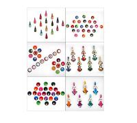 KULIA® Bindi Confezione da 12 Puntini Rotondi Fronte Tikka Gemme per Viso Donna Tatuaggi Adesivi Bindi Designer Bindi Sposa Adesivi Indiani per Nail Art Prodotto di Bellezza Gioielli di Moda Gioielli