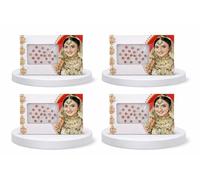 KULIA Bindi per la fronte punti rotondi bellezza del viso pietra singola Bindi donne Tikka set 4 pezzi fronte gioielli moda adesivi artistici gemme il viso adesivi indiani regalo donna