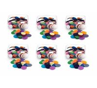 KULIA Bindi rotondi multicolore, 6 scatole di adesivi autoadesivi in velluto per donne, colori assortiti, bindi sulla fronte con scatola portaoggetti, set tradizionale indiano bindi, per uso