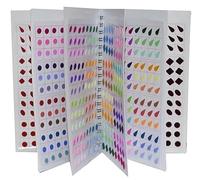 KULIA Confezione da 1 libro di bindi multicolore rotondo lungo a forma di lacrima adesivi per tatuaggi sulla fronte gioielli per il viso bindi per donne gioielli di moda regalo nozze Tikka per donna