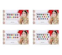 KULIA® Confezione da 4 Bindi adesivi a forma ovale per donne Tikka multicolore gemme per il viso adesivi per matrimoni spose feste Bollywood set di bindi di diverse dimensioni gioielli di moda