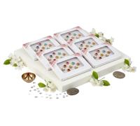 KULIA Confezione da 6 pacchetti adesivi il viso Bindi in cristallo tatuaggi bellezza fronte Tikka matrimoni gioielli alla moda viso Bindi in cristallo rotondi trucco etnico decorazioni regali donna