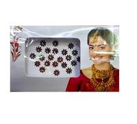 KULIA® Maroon Bindi Tattoos Sticker Fronte Tikka Bindi Mix Size Round Dots Bindi Face Gems 6 Confezioni Adesivi Bindi per Uso Quotidiano Bollywood Party Indian Bindi Beauty Item Gioielli di Moda