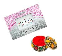 KULIA® Multi Bindi Punti rotondi Tikka per la fronte 6 pacchetti Bindi rotondi Accessori da sposa Adesivi Bindi per uso quotidiano Bindi Bollywood Gioielli di moda Gioielli per il viso