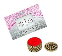 KULIA® Round Bindi Tattoos Sticker Fronte Tikka 6 Pacchetti Accessori da sposa Bindi rotondi Adesivi Bindi per uso quotidiano Bindi in pietra di cristallo Bindi per feste di Bollywood Gioielli