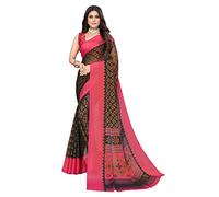KULIA® Sarees per le donne Bollywood Designer Chiffon Sari ricamato indiano matrimonio Sari & Camicetta non cucita Tradizionale indiano Sari Set Rakhi Regali, Verde, 550