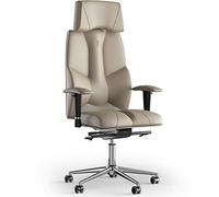 KULIK SYSTEM Sedia da ufficio esecutiva ergonomica - Sedia regolabile e confortevole con sistema di supporto lombare e spinale | Design brevettato | BUSINESS Vera pelle - Beige