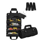 Kulken Hardware Tool Roll Storage Bag, Premium Roll up Tool Bag, Portable Foldable Tool Storage Bag, Roll up Tool Bag Organizer, For Mechanic, Plumber And Carpenter (Black)