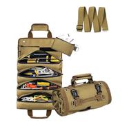 Kulken Hardware Tool Roll Storage Bag, Premium Roll up Tool Bag, Portable Foldable Tool Storage Bag, Roll up Tool Bag Organizer, For Mechanic, Plumber And Carpenter (Khaki)