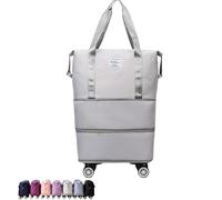 Kulken Travel Bag with Wheels, 2025 New Large Capacity Travel Bag - Tote Bag with Storage Space (Gray)