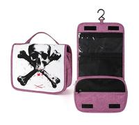 Kull and Crossbonesstreet Art - Beauty case da viaggio da donna, organizer da appendere con gancio per shampoo