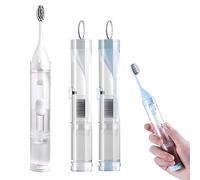 kulusion Set di 6 pezzi da viaggio per toothbrushes per viaggi, viaggi, campeggio, scuola, business trip (blu, bianco)