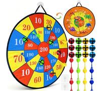 Kulveanju Bersaglio per bambini, gioco di lancio per esterni, 66 cm, gioco double face con 12 palline in e 12 freccette, regalo di compleanno, Natale, giochi per bambini dai 3 anni in su, per feste di