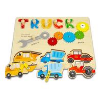 Kulveanju Puzzle Legno Bambini 1 Anno, Puzzle di Camion con Maniglie, Montessori Giochi Bambino Educativi, Giochi in Legno Bambini, Rompicapo Regalo per Bambini 1 2 3 Anni