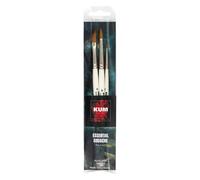 KUM 5147716 - Set di pennelli per artisti Essential Gouache, 3 pennelli per gouache, acquerello e tecnica mista