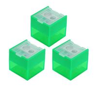 KUM AZ103.76.16-G - Temperino con contenitore Cube M2, verde, confezione da 3, temperino a doppio contenitore