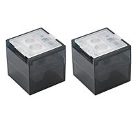KUM AZ1037679 - Temperino con contenitore CUB3, nero, 2 temperini per matite spesse e sottili e matite di piombo