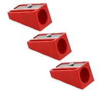 KUM AZ105.01.16-R - Temperamatite 100-70, 3 pezzi, rosso, temperamatite per matite fino a Ø 17 mm