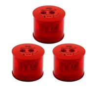 KUM AZ105.04.16-R - Temperamatite con contenitore, Colour Combi 218T, temperamatite per matite tonde e appuntite, rosso, confezione da 3 pz.