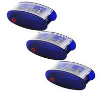 KUM AZ105.31.16-B - Affilatoio a cono lungo AS2, 3 pezzi, affilatoio con contenitore, 2 lame di ricambio, blu