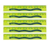 KUM AZ2250116-G - Righello flessibile da 15 cm, L03 Softie Flex, 5 pezzi, verde, in plastica, antiscivolo