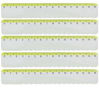 KUM AZ228.04.16-G - Righello Style Highlight, 15 cm, verde, con bordo ondulato, 5 pezzi, materiale scolastico