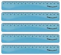 KUM AZ2290116-B - Righello Flexi Style, 15 cm, blu, flessibile, 5 unità, materiale scolastico