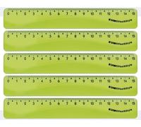KUM AZ2290116-G - Righello Flexi Style, 15 cm, verde, flessibile, 5 unità, materiale scolastico