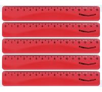 KUM AZ2290116-R - Righello Flexi Style, 15 cm, rosso, flessibile, 5 unità, materiale scolastico