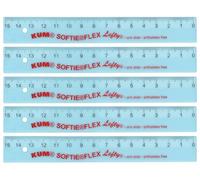 KUM AZ902.01.16-B - Righello da 15 cm, per mancini, blu, flessibile, 5 unità, materiale scolastico
