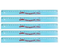 KUM AZ902.02.16-B - Righello da 30 cm, per mancini, blu, flessibile, 5 unità, materiale scolastico