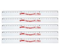 KUM AZ902.02.16-T - Righello da 30 cm, per mancini, trasparente, flessibile, 5 unità, materiale scolastico