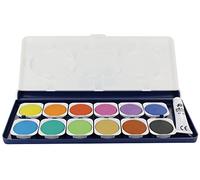 KUM - Cassetta di colori con 12 colori e bianco coprente | Con vano per pennelli e vaschette intercambiabili per la scuola, gli hobby e la pittura creativa
