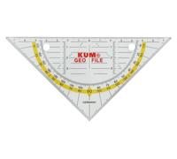 KUM - Goniometro da 16 cm, da archiviare, trasparente, confezione da 5 | Materiale scolastico per misurare, disegnare e tracciare durante le lezioni di matematica
