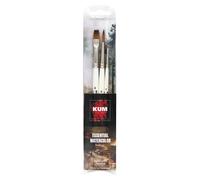 KUM - Set di pennelli da artista Essential Watercolor, 3 pezzi | Set di pennelli artistici per acquerello, watercolor e tecniche creative