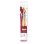 KUM - Set di pennelli School&Art rotondi, 3 pezzi | Set di pennelli artistici per la scuola, gli hobby e le tecniche pittoriche creative