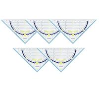 KUM - Triangolo geometrico Style 15 cm, blu-verde, confezione da 5 | Materiale scolastico per misurare, disegnare e costruire durante le lezioni di matematica