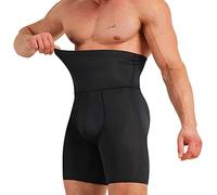 KUMAYES Boxer da Uomo in Elasticizzato Contenitiva a Vita Alta Mutande Intimo Butt Lifter Imbottite Boxer Push Up Glutei Snellente Guaina (M, Nero)