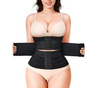 KUMAYES Donna Corsetto Body Contenitivo Modellante Dimagrante Stringivita Cintura Segmentata Intimo Pancia Piatta Waist Trainer Bustino Snellente Shapewear Corsetto (Nero, XL)