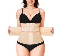 KUMAYES Donna Corsetto Body Contenitivo Modellante Dimagrante Stringivita Cintura Segmentata Intimo Pancia Piatta Waist Trainer Bustino Snellente Shapewear (Beige, M)